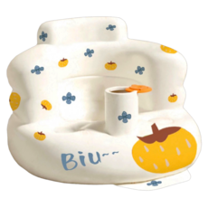 Vanibaby 寶寶充氣沙發, 圓弧大高靠背，舒適環繞, 60 x 54 x 38cm, 南瓜