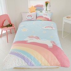 myhouSE 孩童獨角獸棉被套+枕套+床墊套, 混色