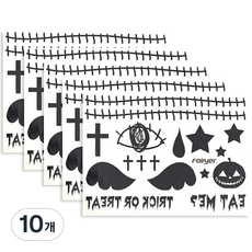 PARTYHAE 萬聖節恐怖造型紋身貼紙, 可愛的巫女, 10個