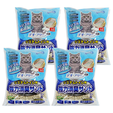 PETPRO 雙層貓砂盆用 強力消臭沸石砂 4L, 特殊消臭劑, 檸檬酸, 芬多精成分, 4袋, 強力消臭