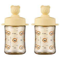 AKIOOM 幼兒用小熊PPSU吸管杯 200ml, 2個, 芒果
