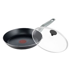 Tefal 特福 輕巧系列 不沾平底鍋 + 玻璃蓋 B5830653 黑色, 28cm, 1組