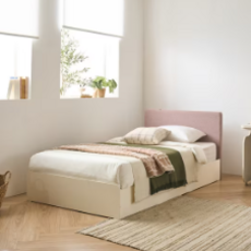 리바트 커먼베드 자녀가구 침대 페브릭형 헤드 측판 + 풋보드 일반형 방문설치, 레드(헤드) + 화이트오크(바디) + 화이트오크(측판, 풋보드)