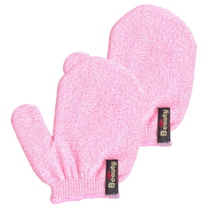 Shower Son 3J 去角質美容沐浴手套 臉部專用, 粉紅色, 2個, 1入