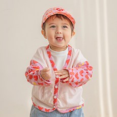 BABYBLEE 兒童愛心豹紋棉質開襟衫