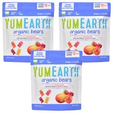 YUMEARTH 水果風味小熊軟糖, 237.6g, 芒果+水蜜桃+櫻桃+草莓混合口味, 3個