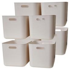 가규 국내제조 모던 라운드 팬트리 수납함, 아이보리, L, 8개