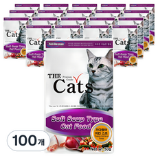 더캣츠 고양이 스프 파우치 간식, 혼합맛(가다랑어/치킨), 50g, 100개