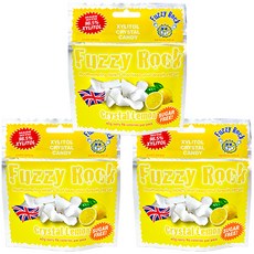 Fuzzy Rock 木糖醇水晶糖 檸檬口味, 40g, 3包