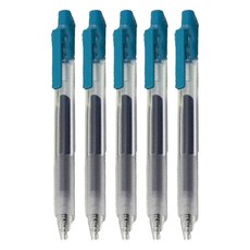 KaCO TURBO 速乾彩虹中性筆 0.5mm, 一體式防滑筆握, 彈性筆夾設計, 松石綠, 5支