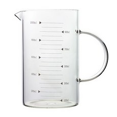 玻璃刻度量杯 1000ml 高硼矽玻璃 多功能量杯 食品級安全材質 抗酸耐腐, 1個