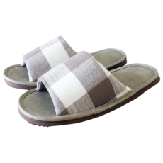 TAIWAN SLIPPER 台灣犀利趴 簡單生活 家居室內拖鞋, 沉靜格紋咖, 1雙