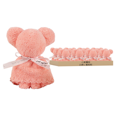 小麥購物 小熊毛巾 Y565 25g, 蜜桃粉, 15條