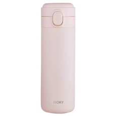 WOKY 沃廚 台灣公司貨 輕量輕芯鈦瓷易潔層彈蓋保溫瓶, 粉色, 450ml, 1個