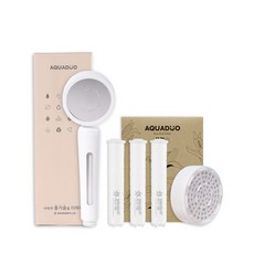 AQUADUO 過濾式蓮蓬頭 SF-S580+PLA替換濾芯組 3入+蓮蓬頭過濾器, 1套