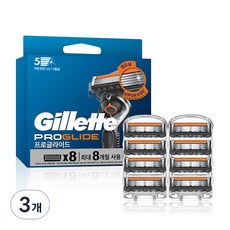 Gillette 吉列 正品 ProGlide 無感手動刮鬍刀片, 8入, 3個