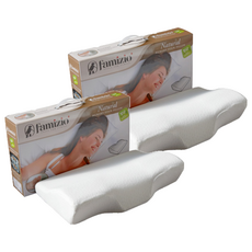 Famizio 天然3D立體記憶棉枕頭, 白色, 2個