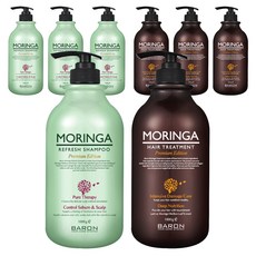 韓國 BARON 辣木籽清新洗髮精 1kg+辣木籽護髮素 1kg組, 4組