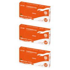 金獎 TPE輕薄彈性手套 M, 100個, 3盒
