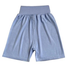 愛北鼻 莫代爾護肚短褲 親膚透氣高腰護肚設計 寶寶夏季必備單品, 100碼, 霧藍色, 1件