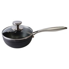 COTD 3D立體蜂巢單柄湯鍋 附鍋蓋 1.5L, 18cm, 1個, 銀色 + 黑色 + 透明色