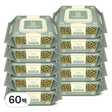 네이쳐러브메레 프리미엄 녹두 미니 물티슈 휴대캡형, 77g, 20매, 60개