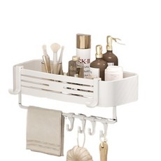 包覆加高四方籃帶鉤帶桿, 白色, 2個