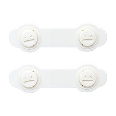 aguard Smile Wink 對開櫃安全扣 2入裝 簡約質感素色搭配可愛逗趣表情 可固定抽屜 保護孩童安全 不含雙酚A、塑化劑 安心使用, 白色, 1組