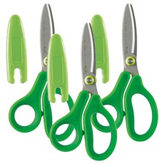 PLUS 普樂士兒童30度弧線剪刀 安全圓角設計 舒適握柄 輕鬆剪裁 兒童美術創作必備, 綠色, 3支