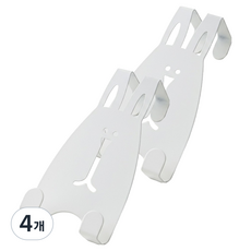 마켓피아 문걸이 다용도 후크 행거 토끼 디자인 도어훅, 하얀색, 4개