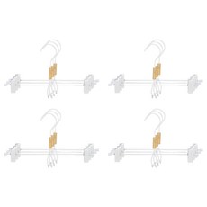 MONOFLAT 原木點綴夾式衣架, 白色 + 原木, 12個