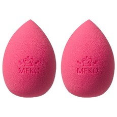 MEKO 3D彈力美妝蛋 水滴型 全新材質 親水性 柔軟 Q彈 薄透妝感, 2個