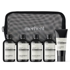 Merhent 旅行用盥洗用品旅行組5件組 + 網狀收納袋套組, 1套