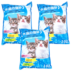 元氣王 原味水晶貓砂 10L - 尿液吸收 特殊孔隙結構 不爆裂 無灰塵, 3包
