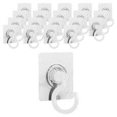 Market Plan 免鑽孔旋轉吸頂式多用途掛鉤, 白色, 20個