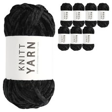 니뜨 허니 벨벳 뜨개실 100g, 8개, 12 블랙