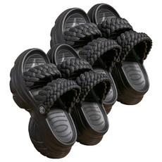 Edelin 舒適扭結厚底涼拖鞋, 黑色, 2個