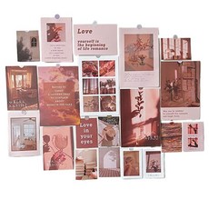 Inart 感性風牆壁裝飾照片明信片 20款組合, 柔和日落, 1套