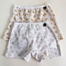 YEROOYENA 女童花朵圖案平口四角內褲2件組