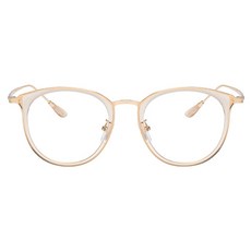 ALEGANT韓版拼接設計波士頓框金屬鏡腳濾藍光眼鏡 淡蜜透黃 男女通用款