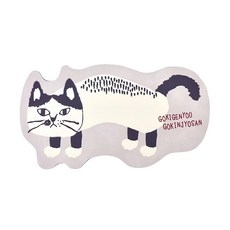 kUSUgURU JAPAN 日本眼鏡貓 吸水速乾 止滑底造型天然橡膠地墊 Matilda-san款, 灰色, 1個