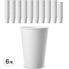 대한웰빙 무인쇄 테이크아웃 종이컵 300ml, 100개입, 6개