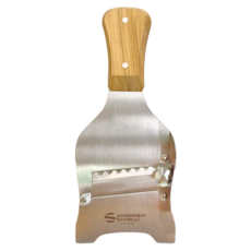 AMBROGIO SANELLI 山里尼 不鏽鋼松露刨刀 橄欖木柄 波浪刀 128g 義大利製, 橄欖色, 1支
