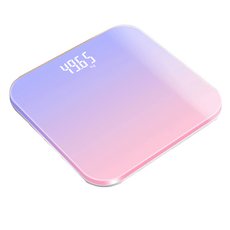 體重計 電池版, 鋼化玻璃材質, 26*26cm, K0790b, 粉色, 1台