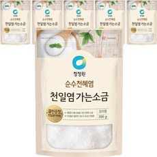 청정원 천일염 가는소금, 500g, 6개