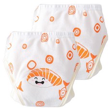加厚六層學習褲/尿布褲 8~12kg適用 蝦子壽司, 90, 2件