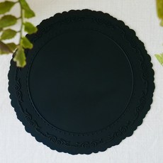 POSIELLA 北歐風矽膠防水圓形餐墊, 黑色, 1個, 寬 280mm x 長 280mm x 厚 2mm