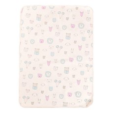 Wonabang 動物印花防水保潔墊 藍色 正面100%棉 背面100%聚氨酯, 1個