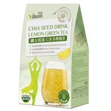 米森 纖女搖搖C多多檸檬茶 10包入 (高纖奇亞籽、天然檸檬綠茶、無添加), 80g, 1盒