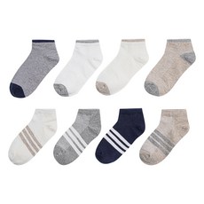 BASE ALPHA ESSENTIALS 兒童羅紋運動短襪8雙組